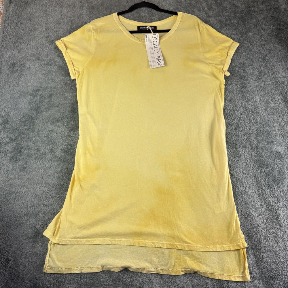 Groceries Apparel Dress Womens Medium Organic Layered Short Sleeve Made in USA